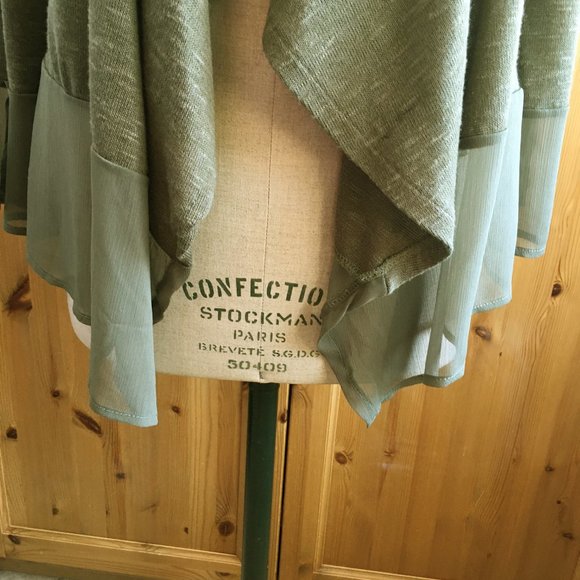 August Silk Green Lace Back Cardigan M - Picture 10 of 16